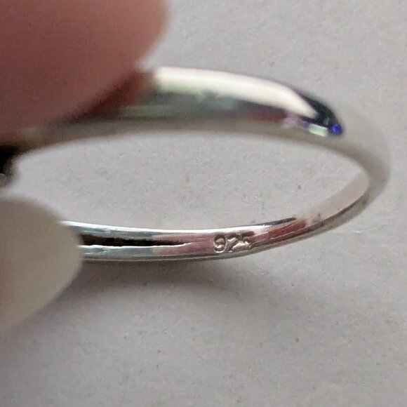 Orange Opal Cabochon 925 Sterling Silver Ring Size 8.5 - Picture 5 of 6